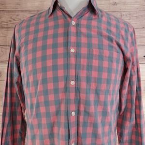 J.CREW LIGHT WEIGHT SHIRT MEN'S BUTTON DOWN CHECK SHIRT SIZE S LONG SLEEVE